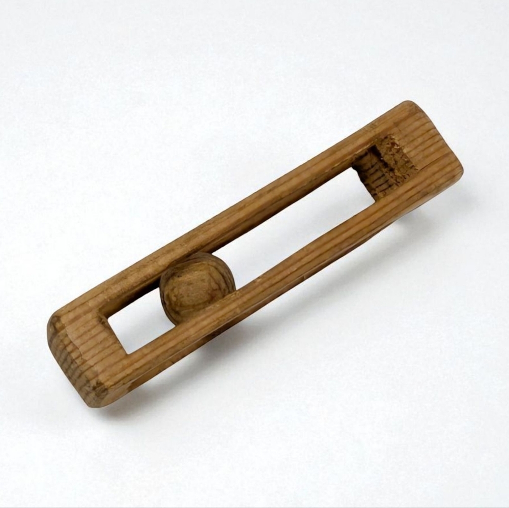 PRIMATIVE Carved Ball-in-a-Cage Rare Vintage Traditional Wooden Folk Art Toy